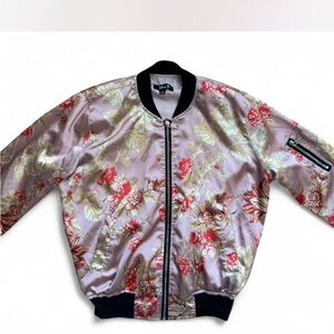 American Vintage Floral Bomber Jacket - Pink and Red